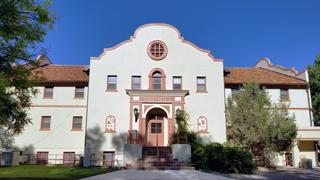 Exterior image of the original portion of the NMT Gym.